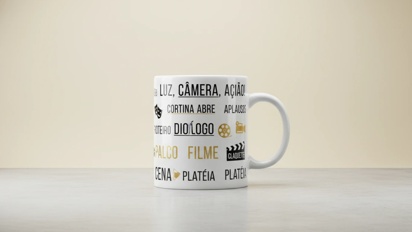 Caneca com Frases de Teatro e Cinema