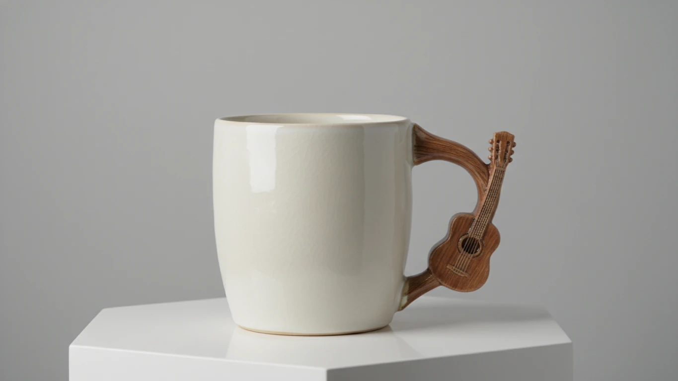 Caneca de Cerâmica com Alça de Instrumento