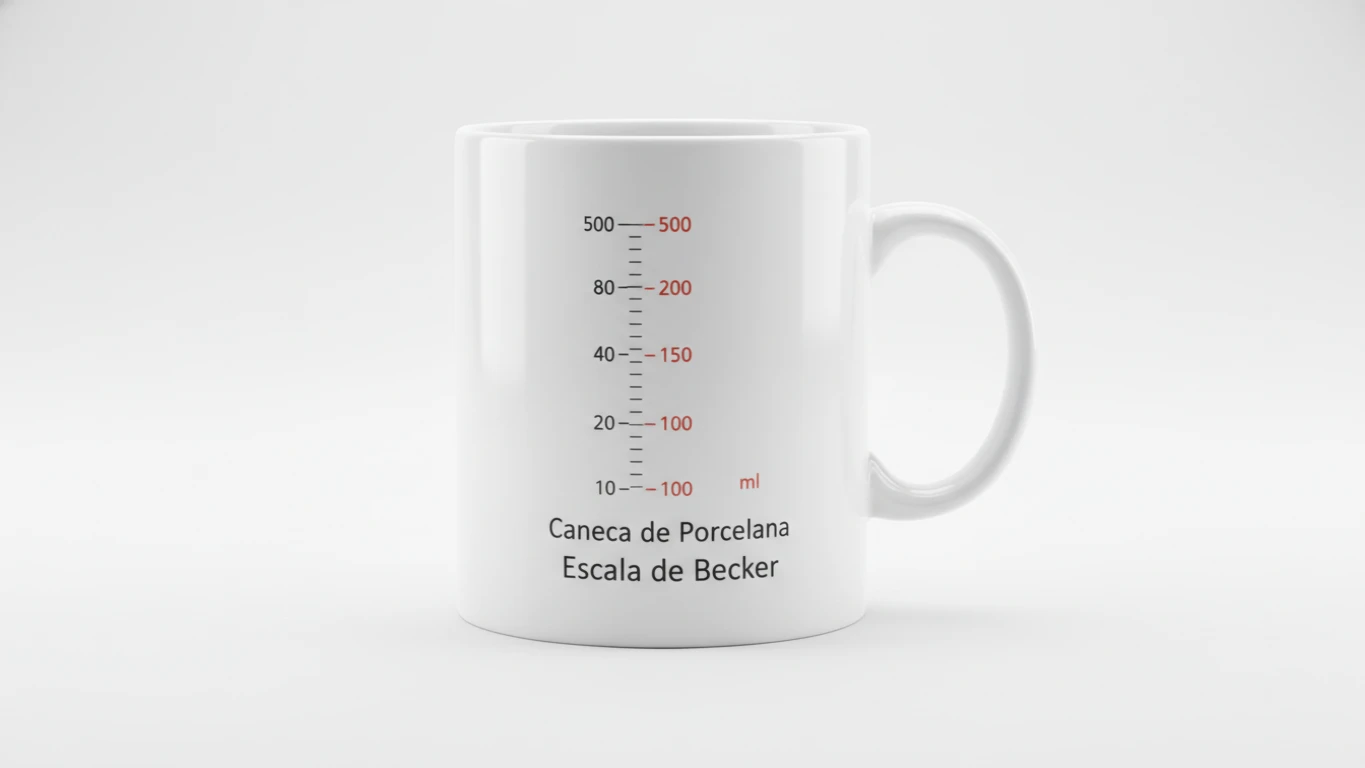 Caneca de Porcelana Escala de Becker