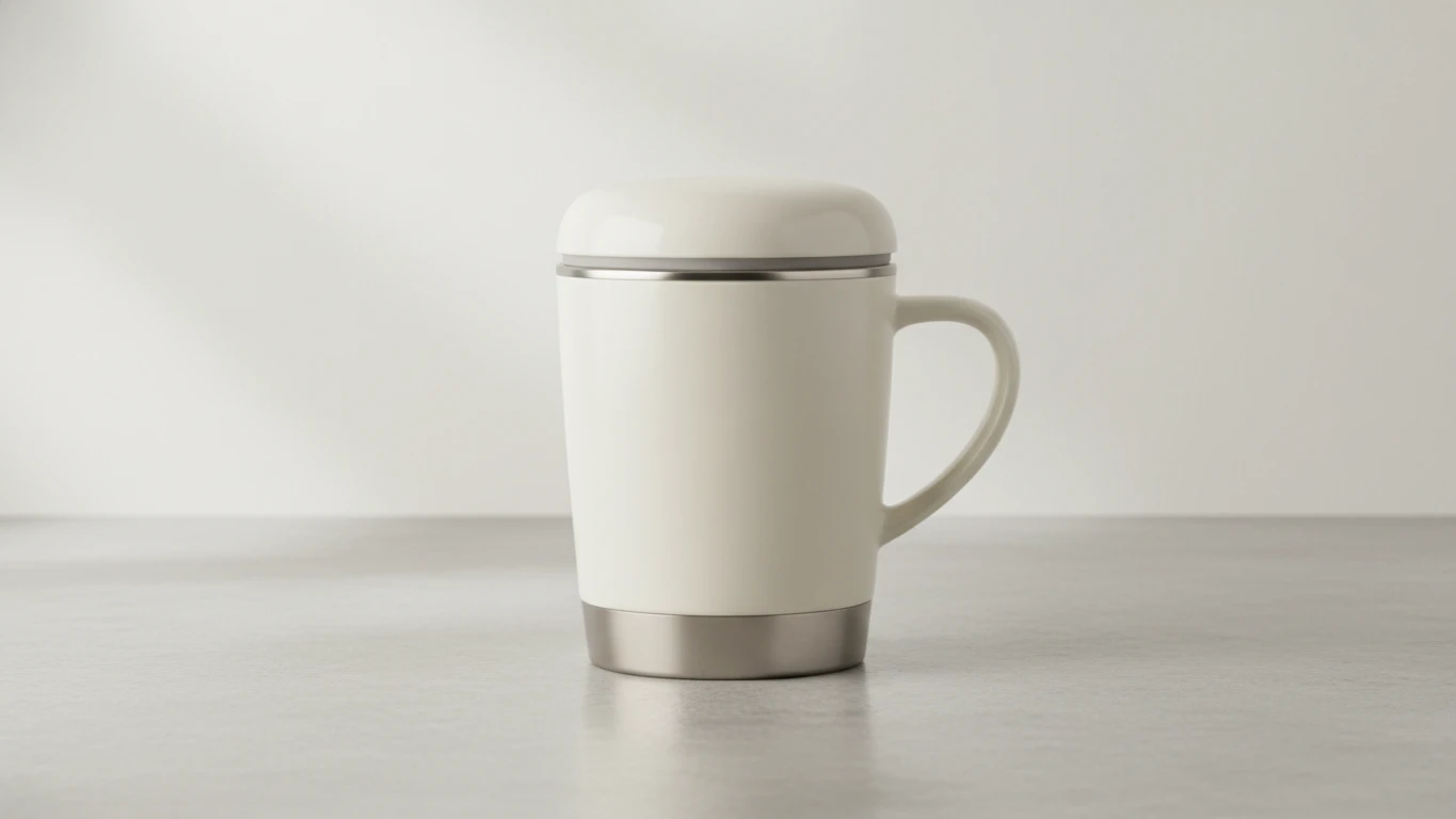 Caneca de Porcelana Térmica com Tampa