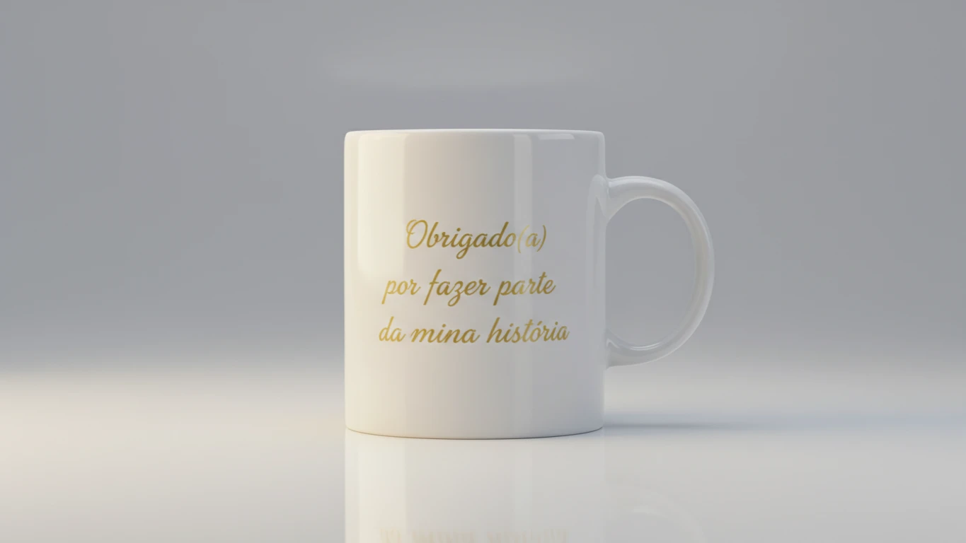 Caneca de Porcelana com Frase de Agradecimento