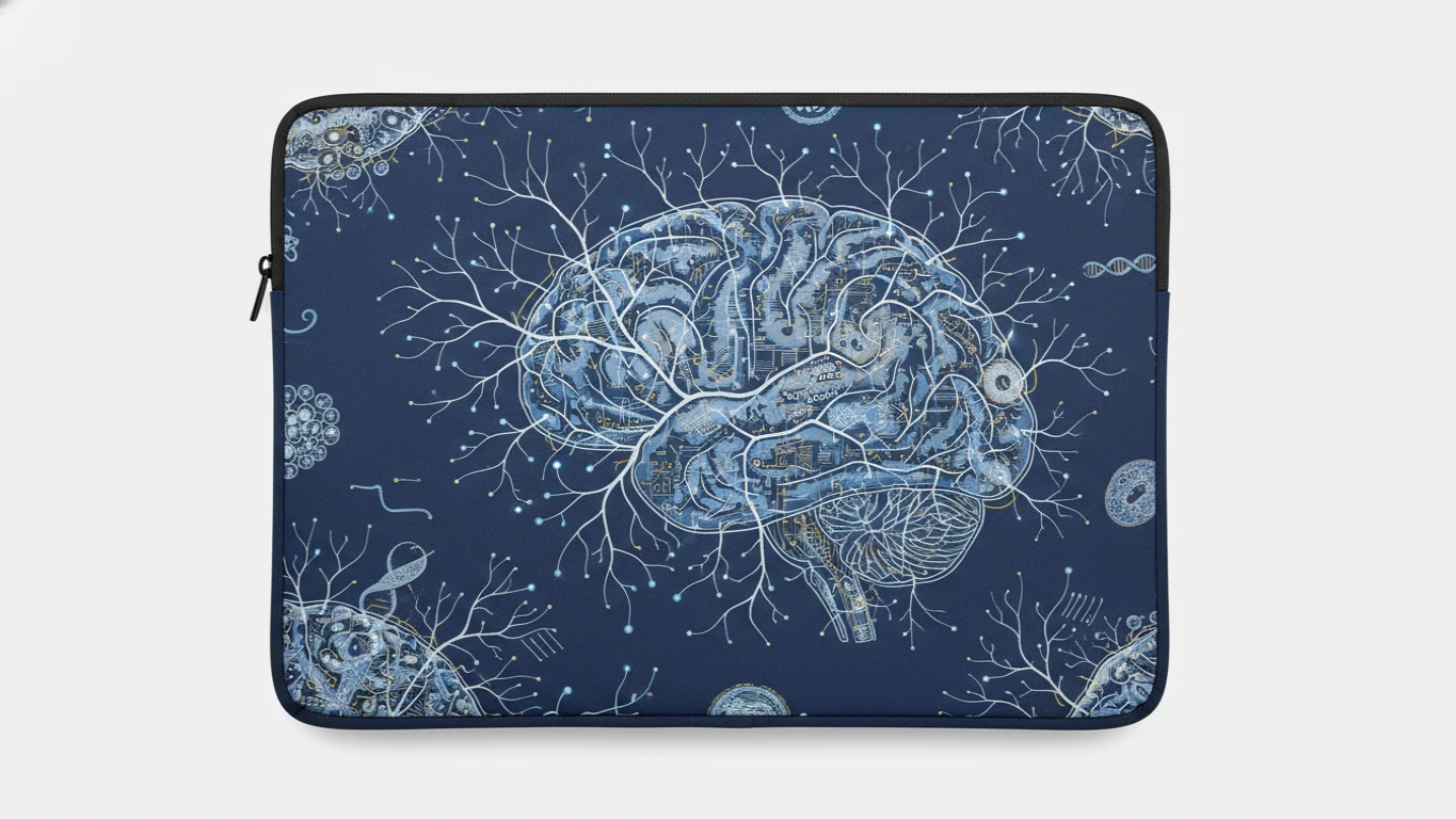 Capa de Notebook com Ilustração Científica
