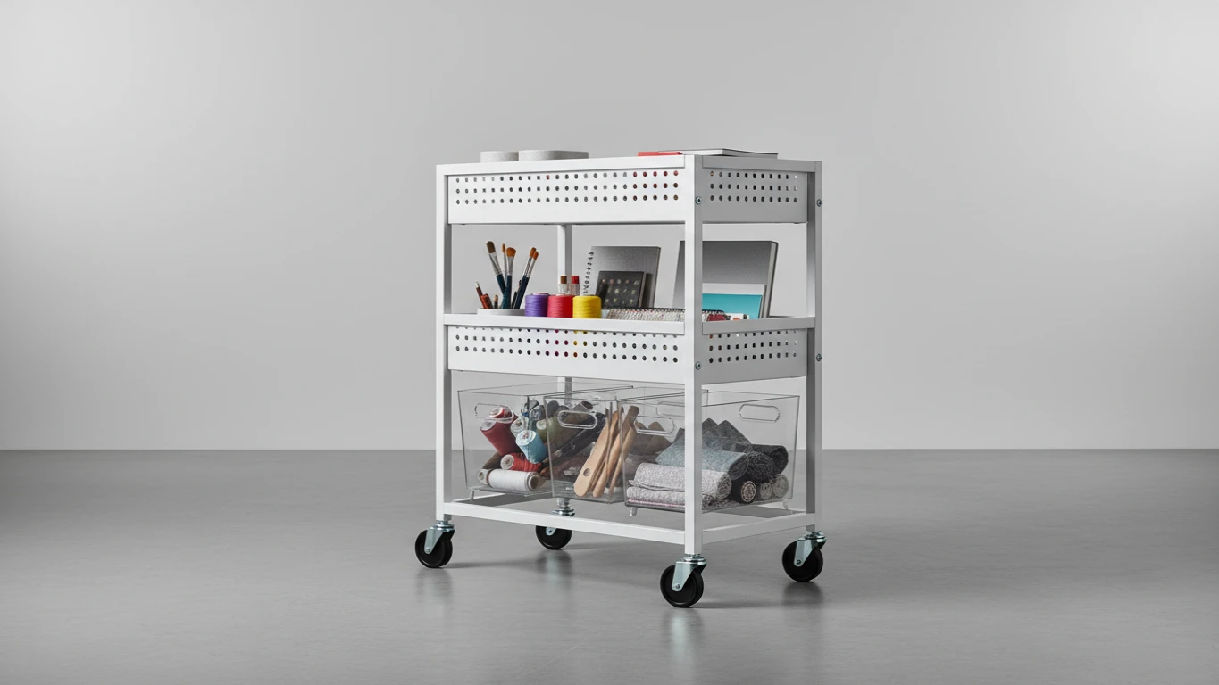 Carrinho Organizador de Ateliê com Rodízios