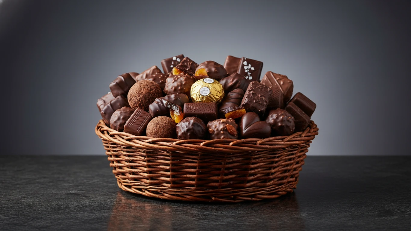 Cesta de Chocolates Amargos Gourmet