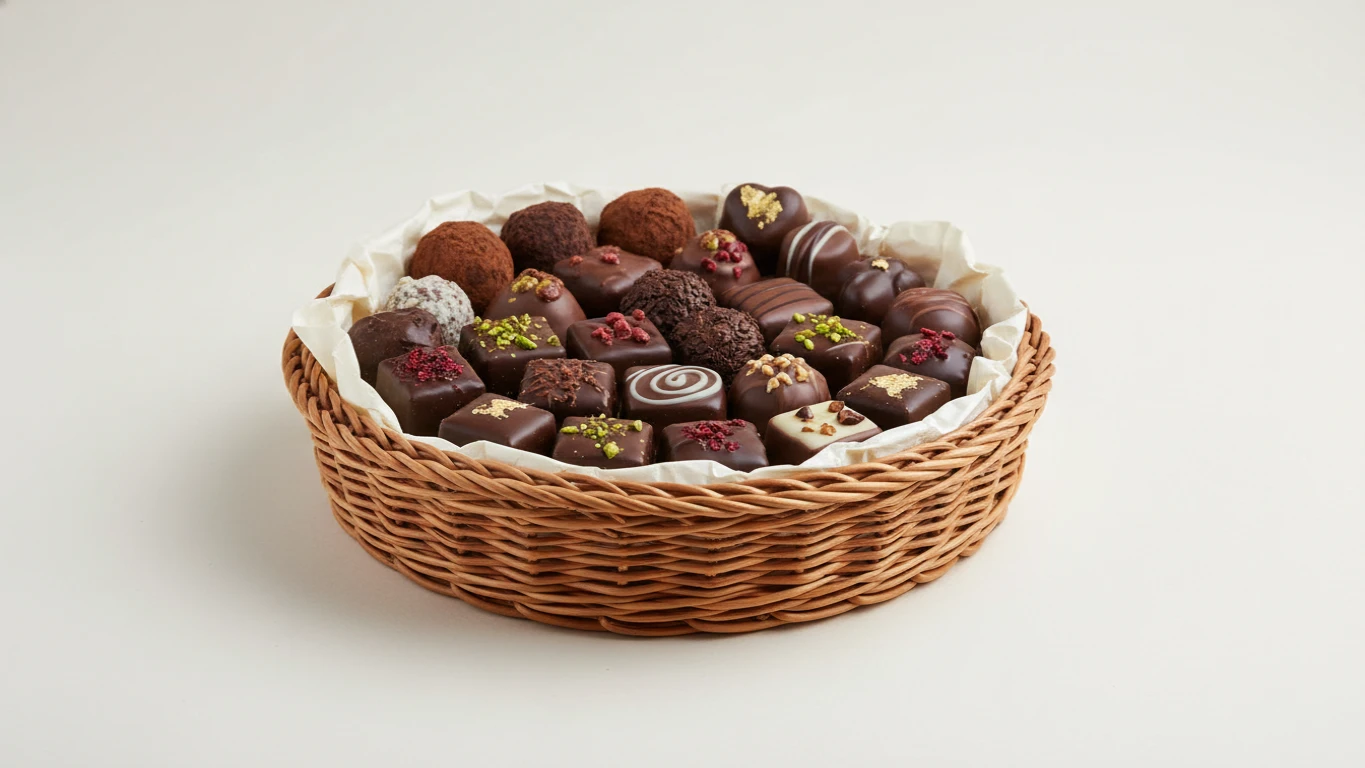 Cesta de Chocolates Artesanais Finos