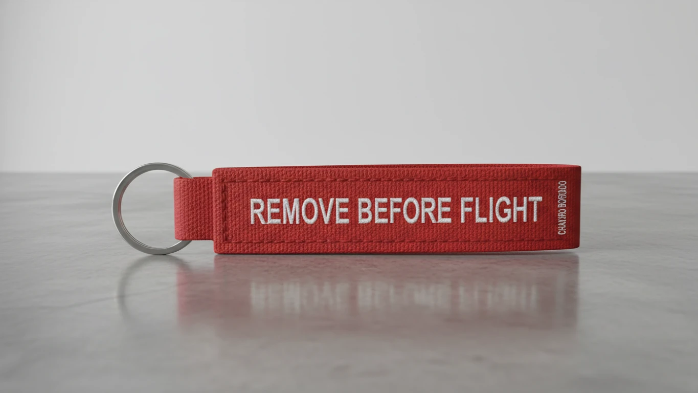 Chaveiro Bordado Remove Before Flight
