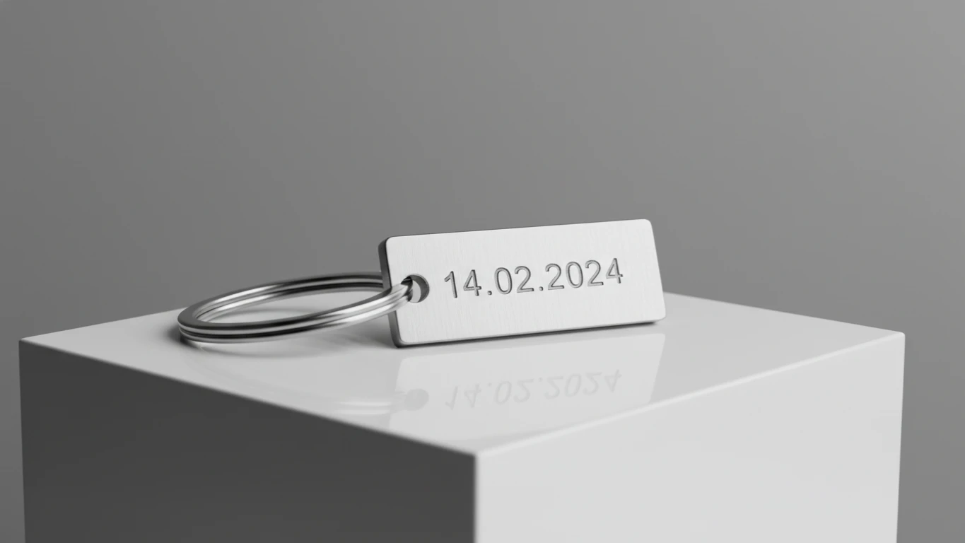 Chaveiro Personalizado em Metal com Data Gravada
