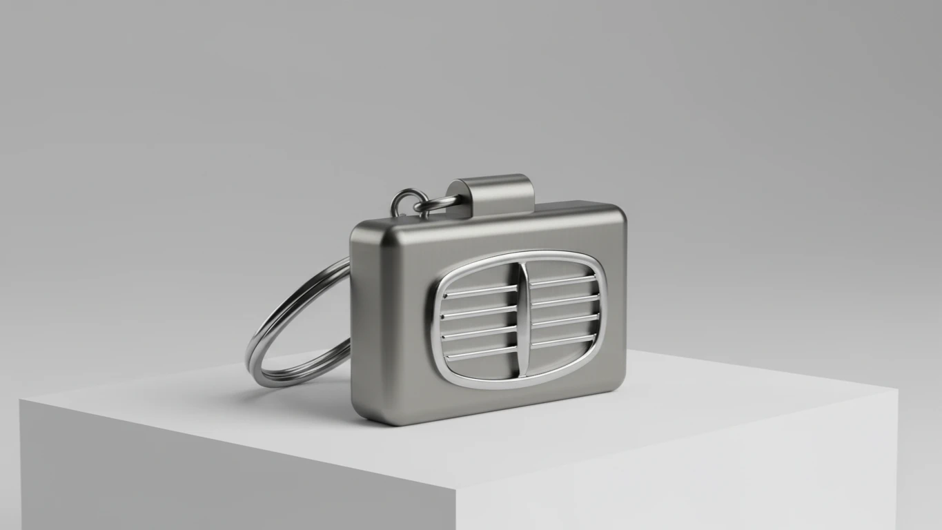 Chaveiro em Metal com Grade Icônica