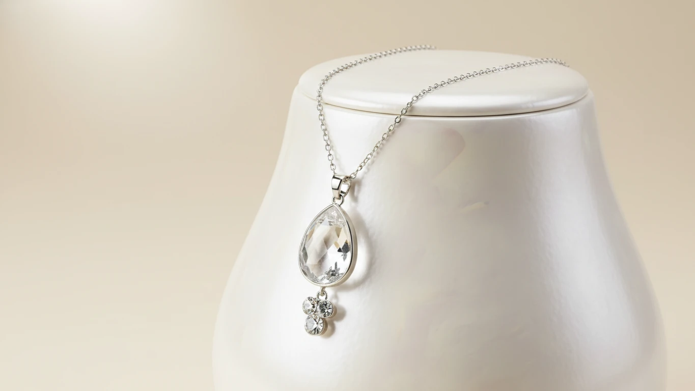 Colar com Pingente de Cristal Delicado