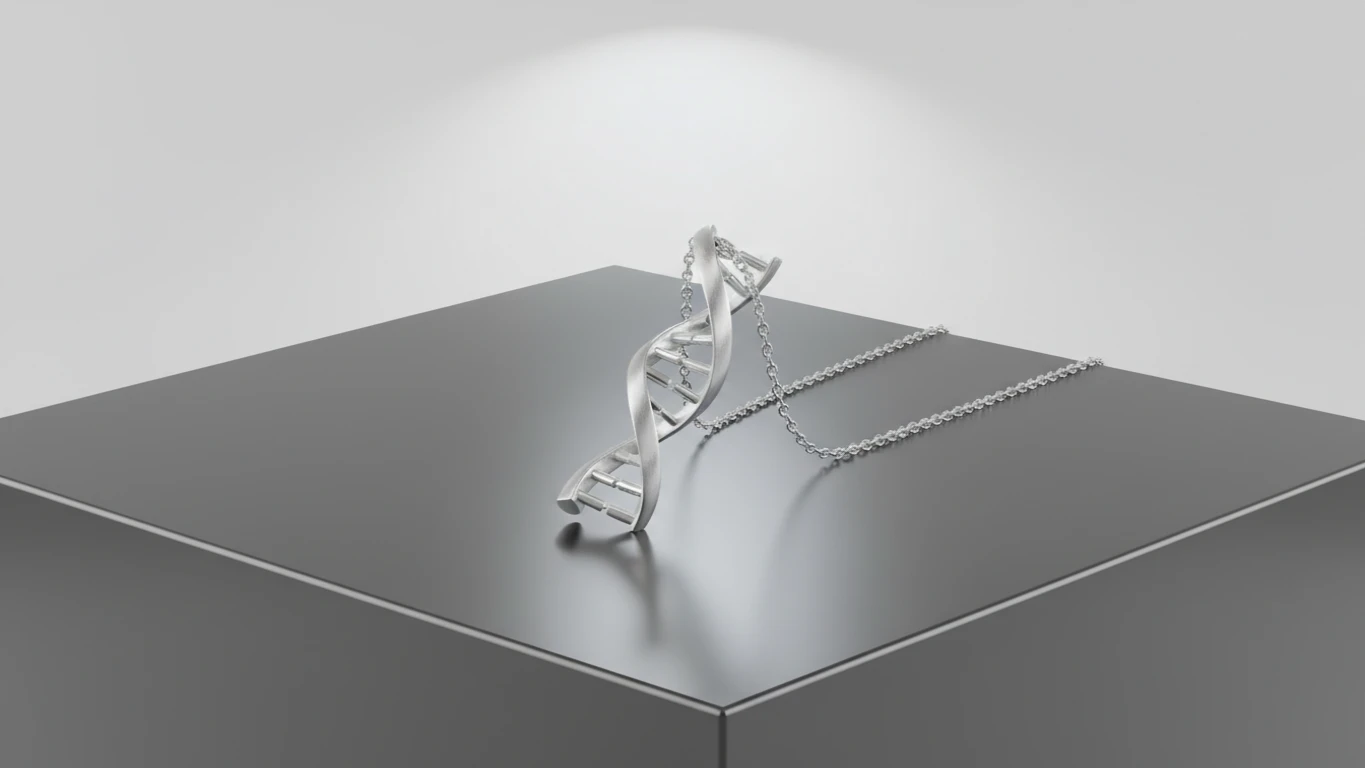 Colar com Pingente de Estrutura de DNA