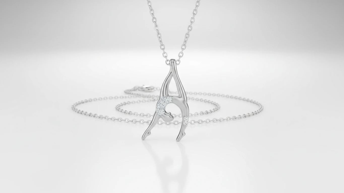 Colar com Pingente de Ginasta em Prata