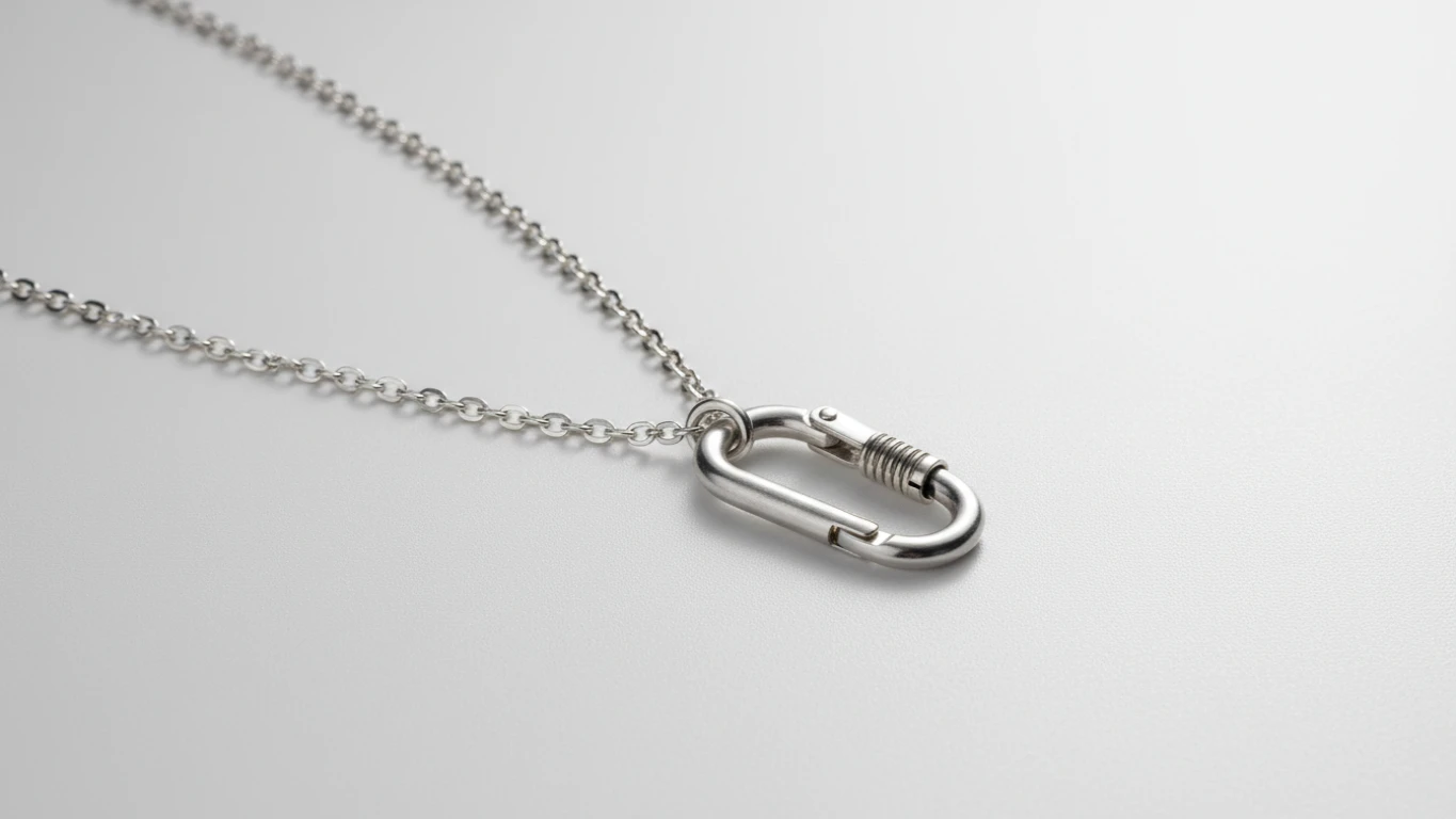 Colar com Pingente de Mosquetão