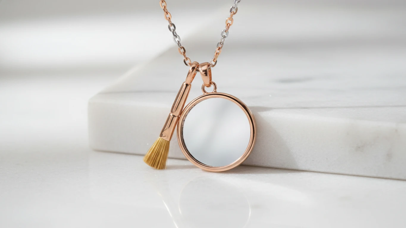 Colar com Pingente de Pincel ou Espelho