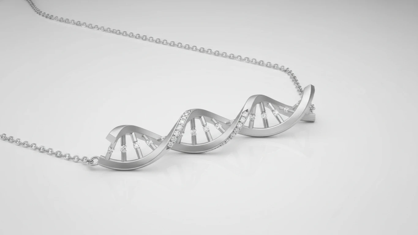Colar de Prata com Pingente de DNA