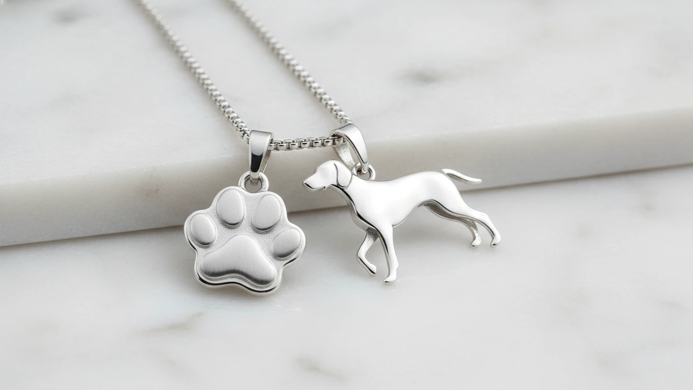 Colar de Prata com Pingente de Pata ou Raça