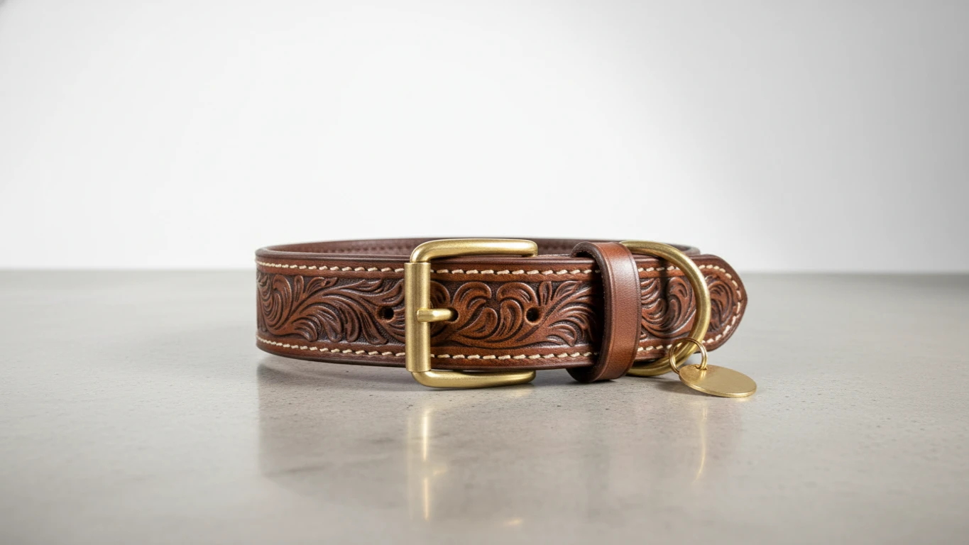 Coleira de Couro Personalizada