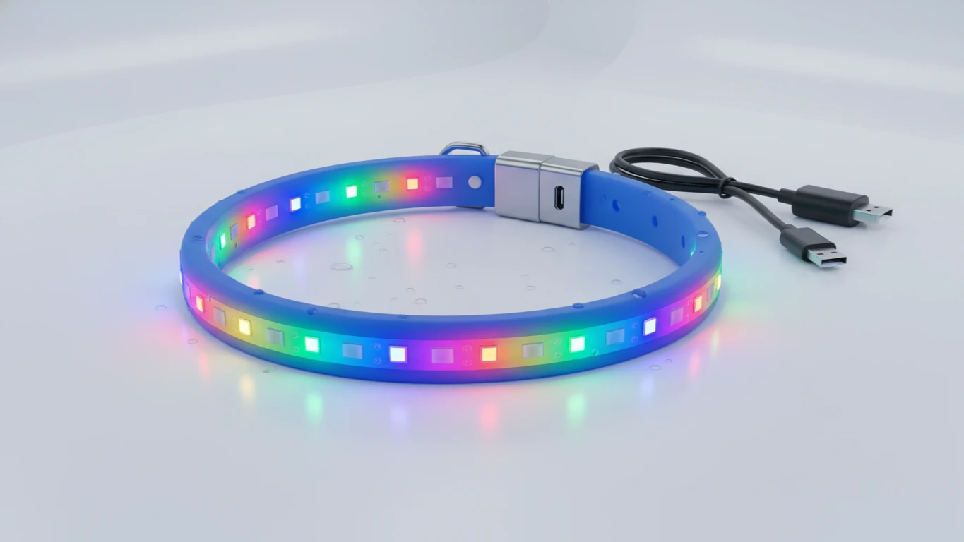 Coleira de LED Recarregável
