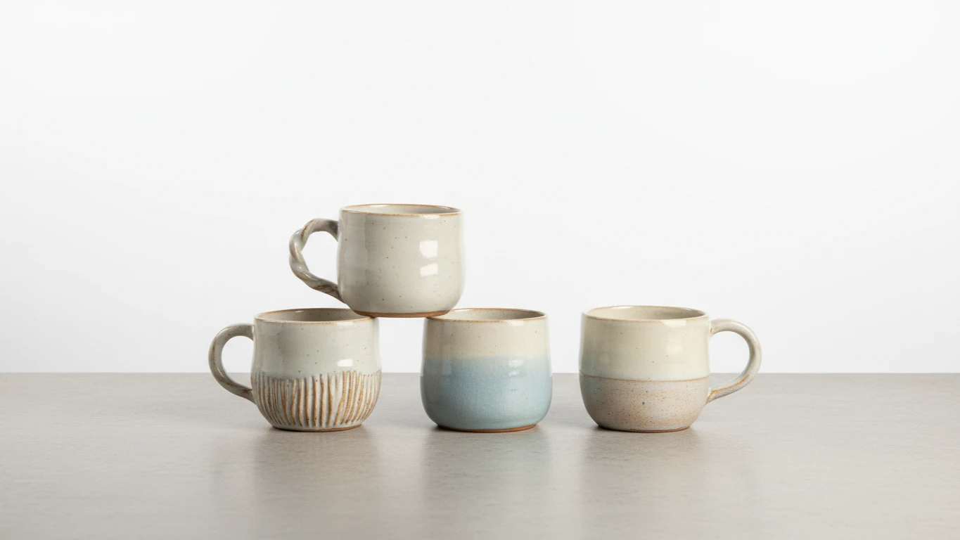 Conjunto de Canecas de Porcelana Artesanal