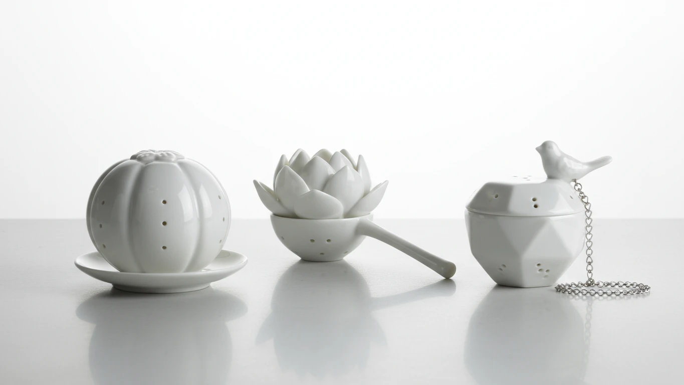 Conjunto de Infusores de Chá em Porcelana