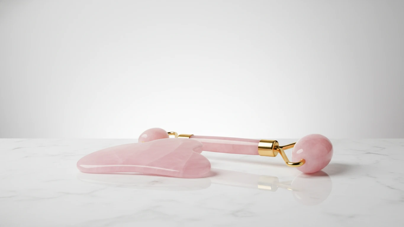 Conjunto de Massagem Facial Guasha e Quartzo