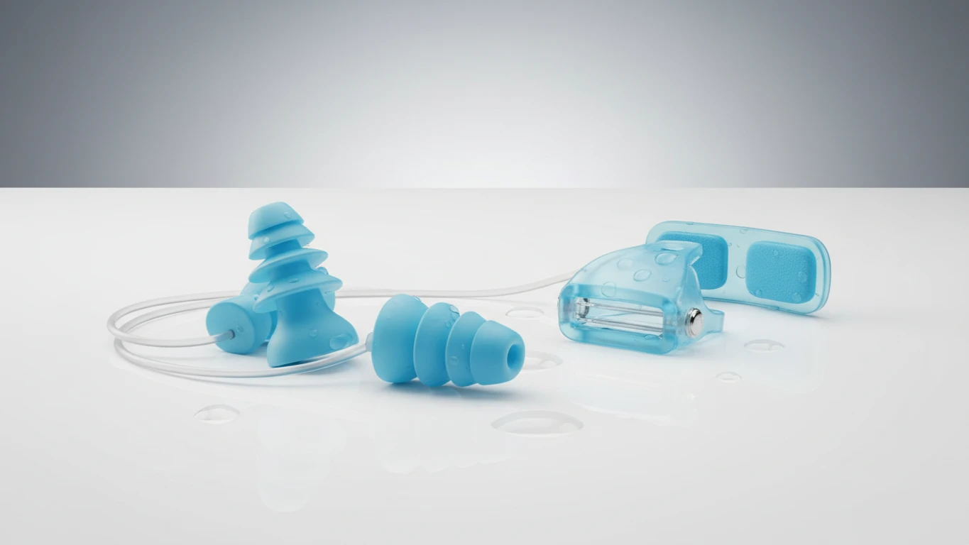 Conjunto de Protetor Auricular e Clipe Nasal