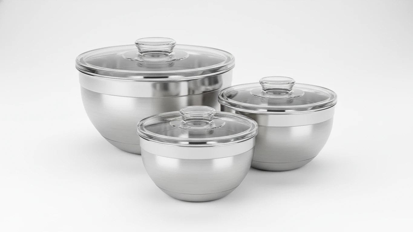 Conjunto de Tigelas de Inox com Tampa