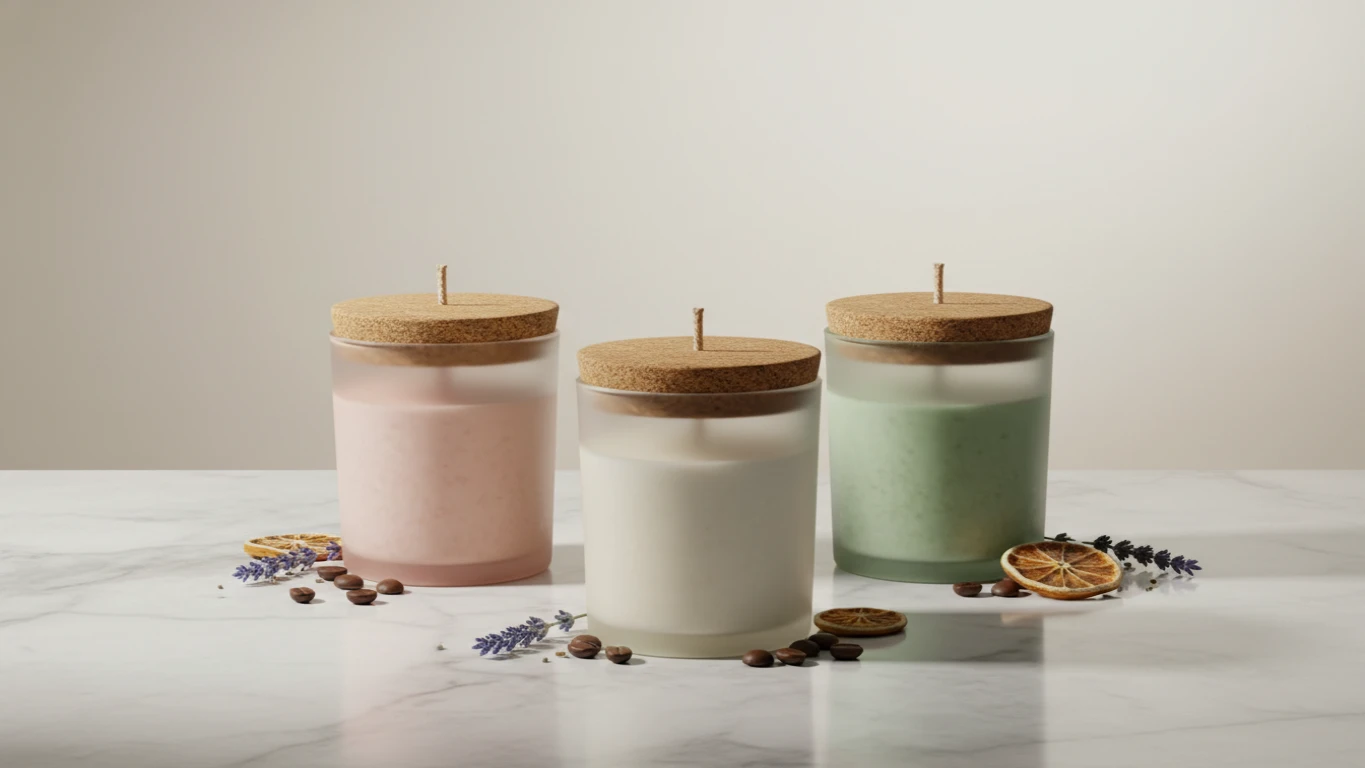 Conjunto de Velas Aromáticas de Cera Vegetal