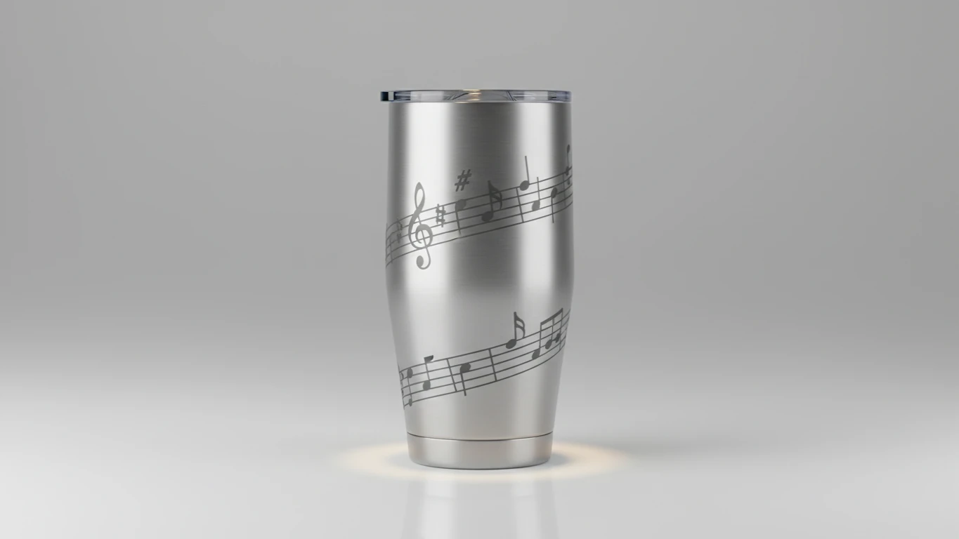 Copo Térmico com Design de Partitura