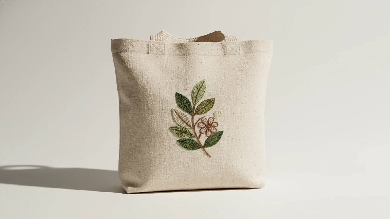 Ecobag de Algodão Cru com Bordado Premium