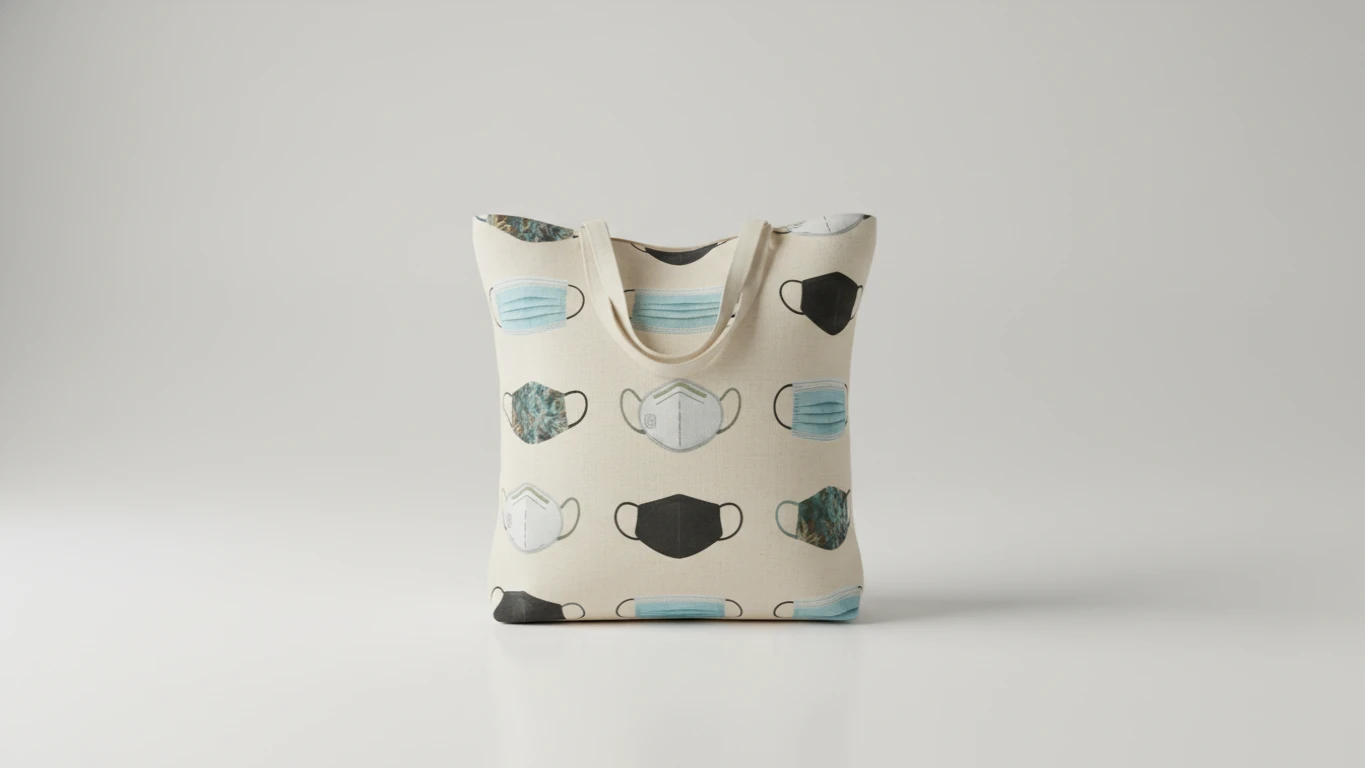 Ecobag de Algodão com Estampa de Máscaras
