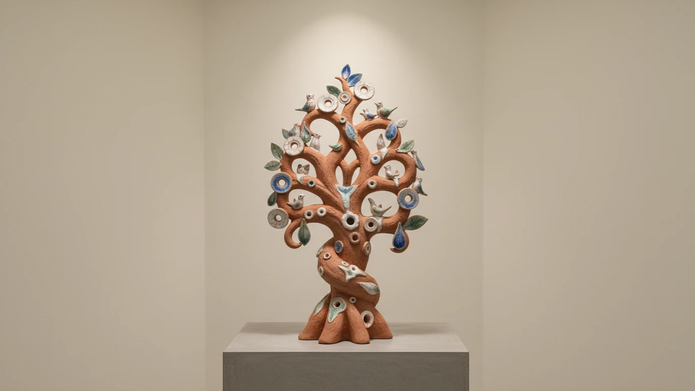 Escultura Árvore da Vida em Cerâmica