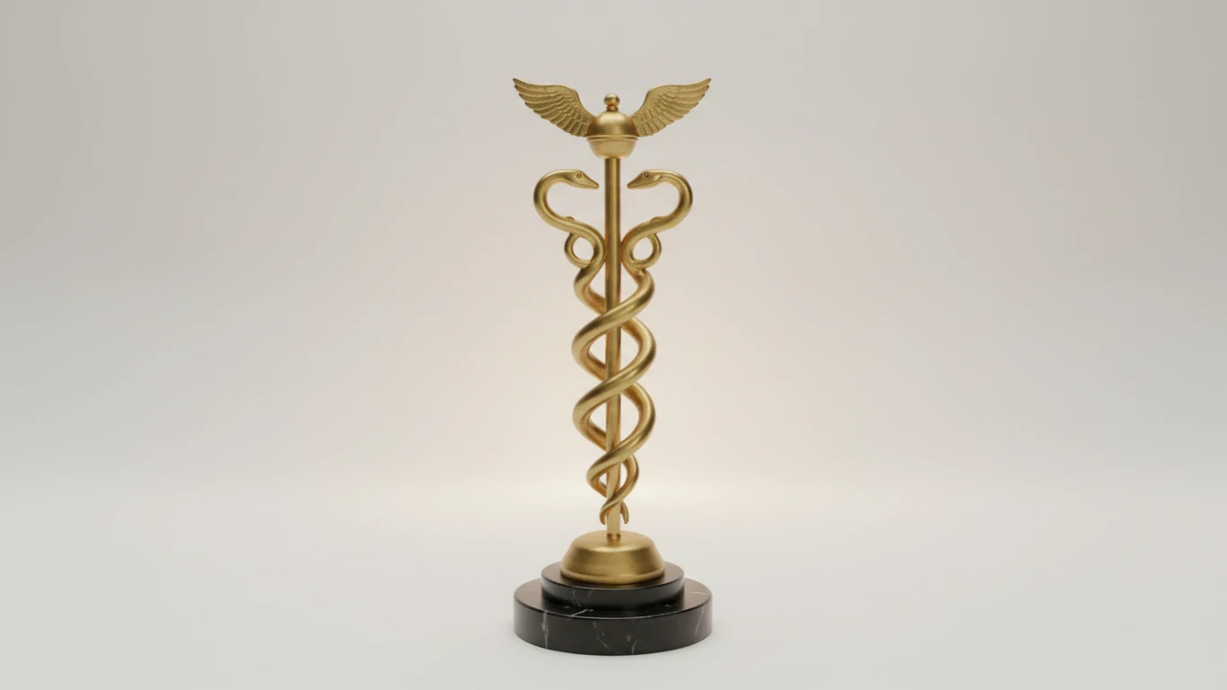 Escultura Decorativa Caduceu de Mercúrio