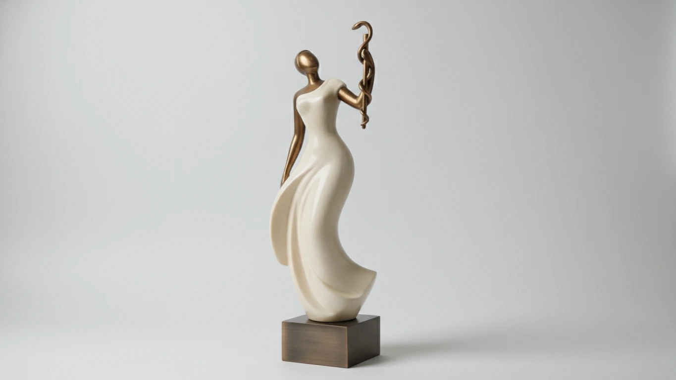 Escultura Decorativa Deusa Hígia