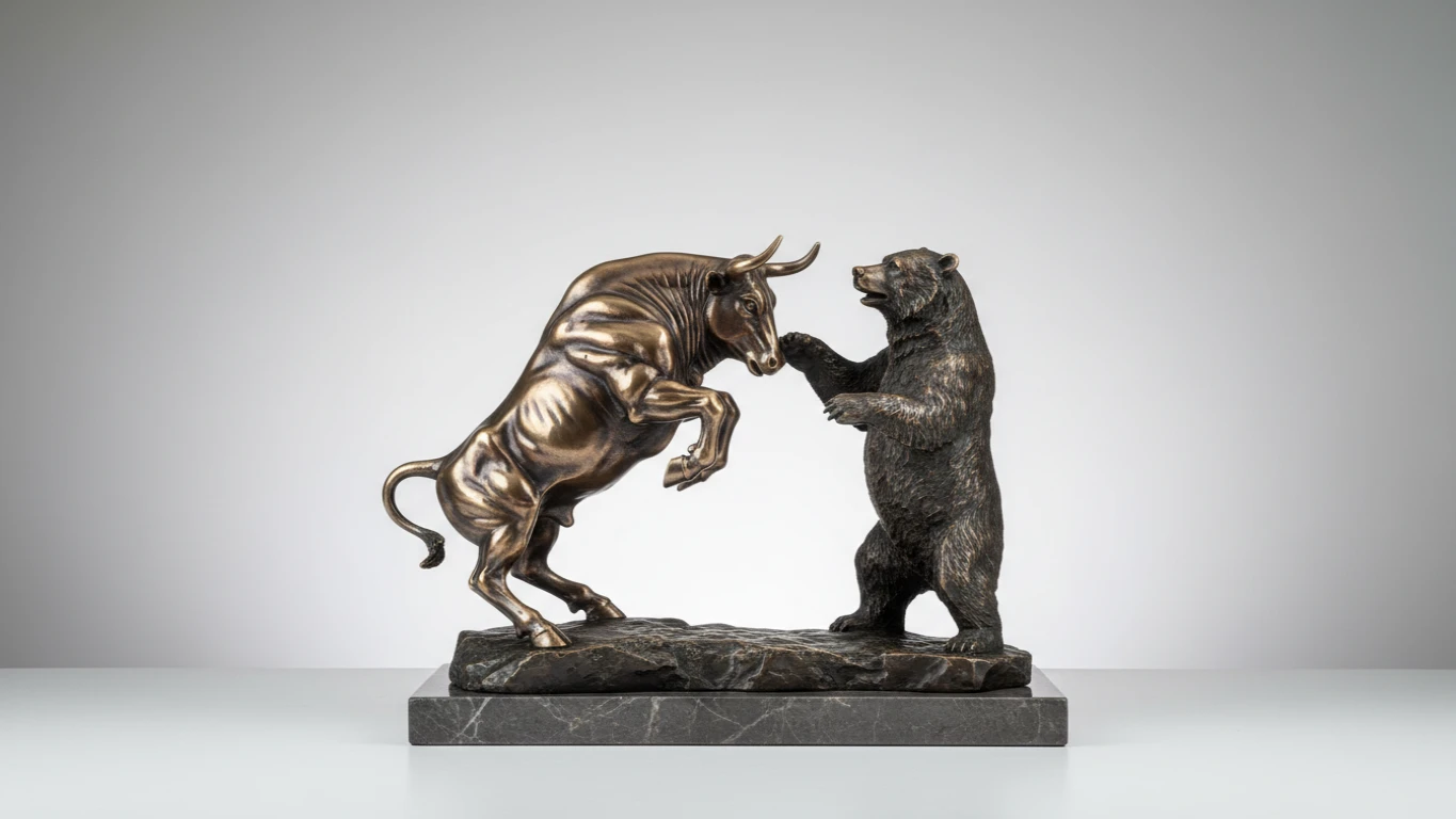 Escultura Decorativa Touro e Urso