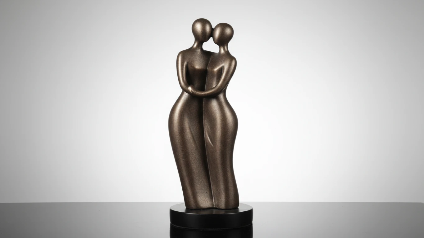 Escultura Decorativa de Casal em Resina