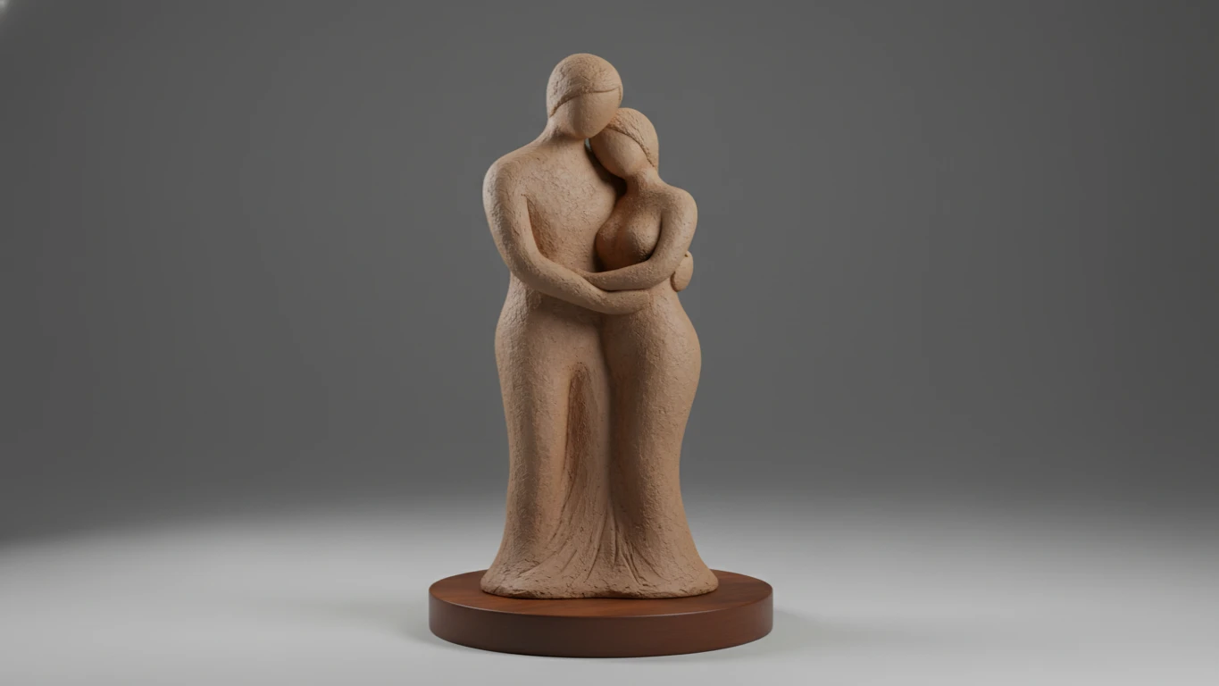 Escultura Personalizada de Casal em Argila