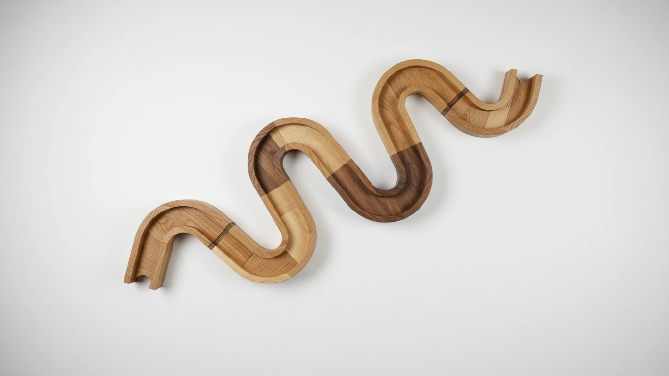 Escultura de Parede de Pista em Madeira