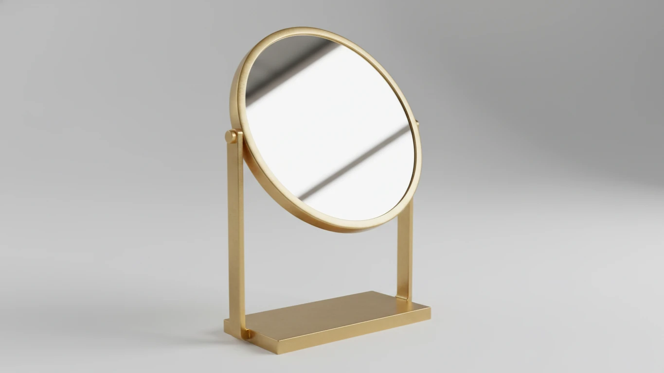Espelho de Mesa com Moldura de Latão