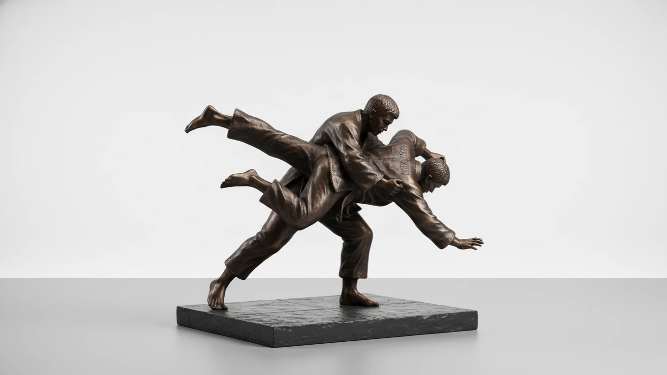 Estátua Decorativa de Judocas em Resina