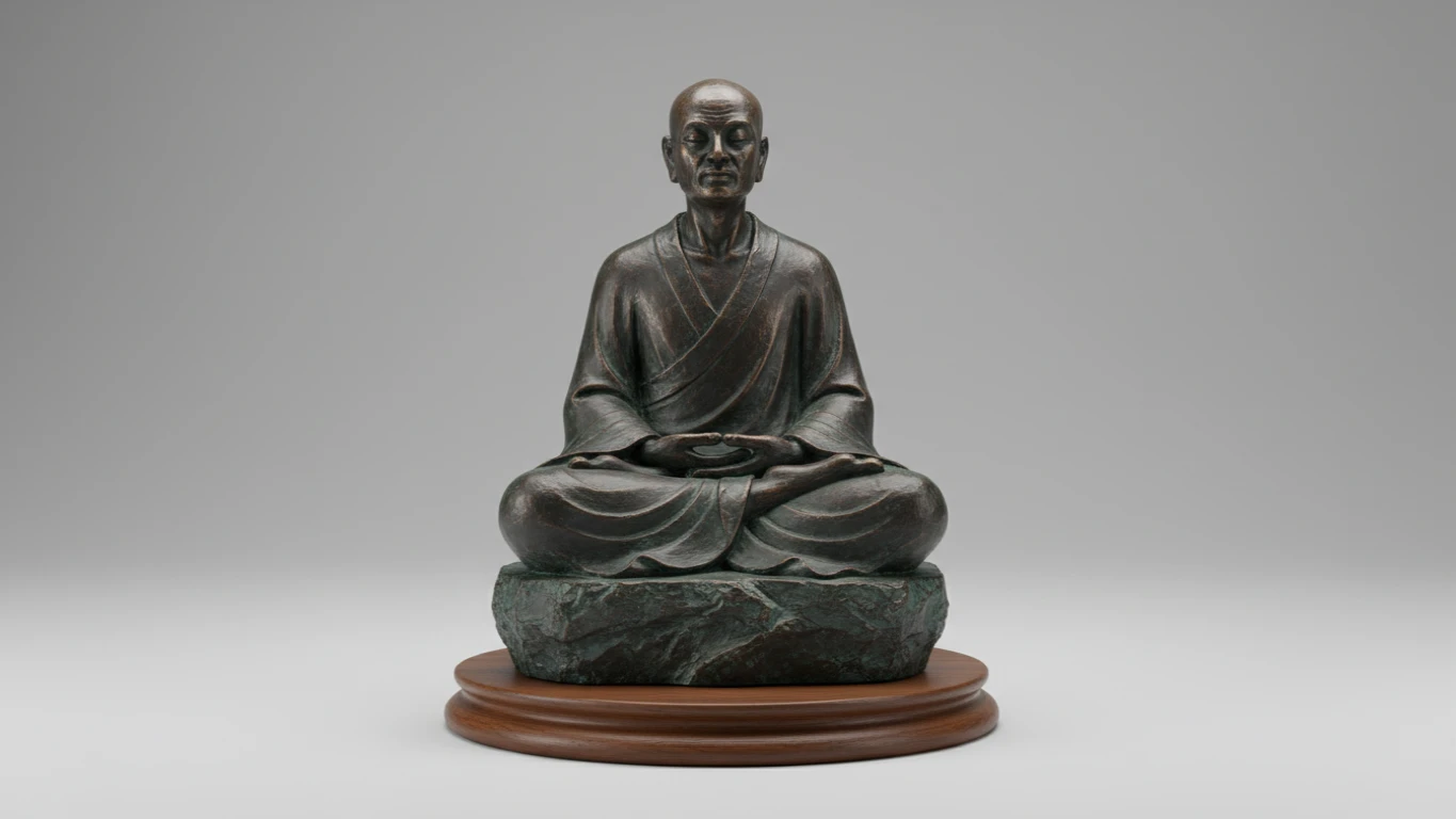 Estátua Decorativa de Sábio em Meditação