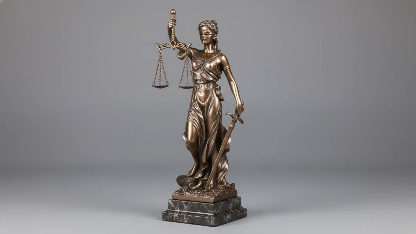 Estátua da Deusa Têmis em Resina de Bronze