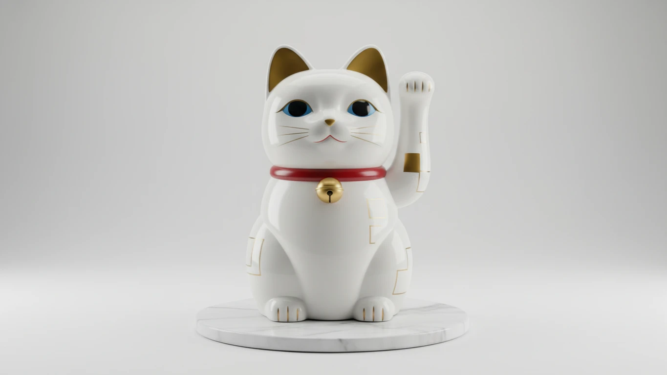 Estátua da Sorte Maneki Neko de Design