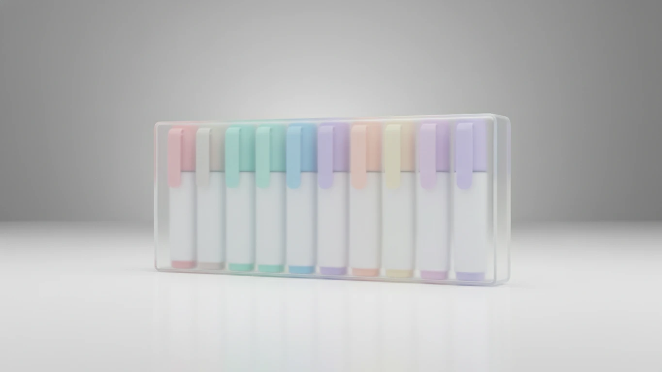 Estojo de Marcadores de Texto Pastel Premium