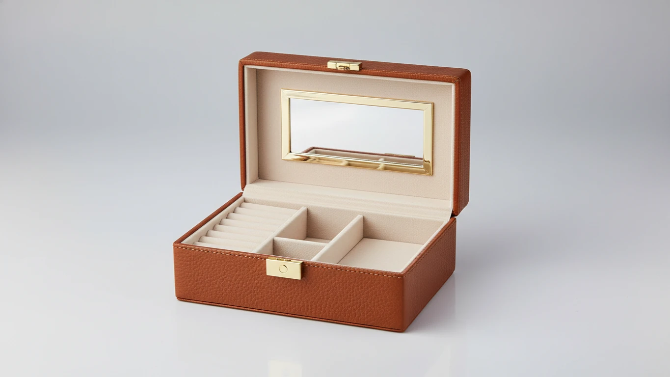 Estojo para Joias em Couro com Interior em Veludo