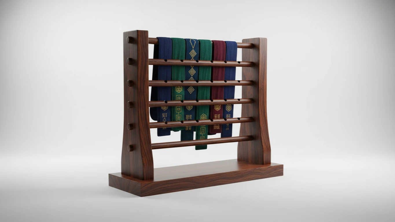 Expositor de Faixas em Madeira Nobre