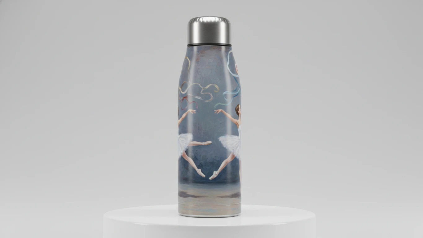 Garrafa Térmica com Ilustração Artística de Balé
