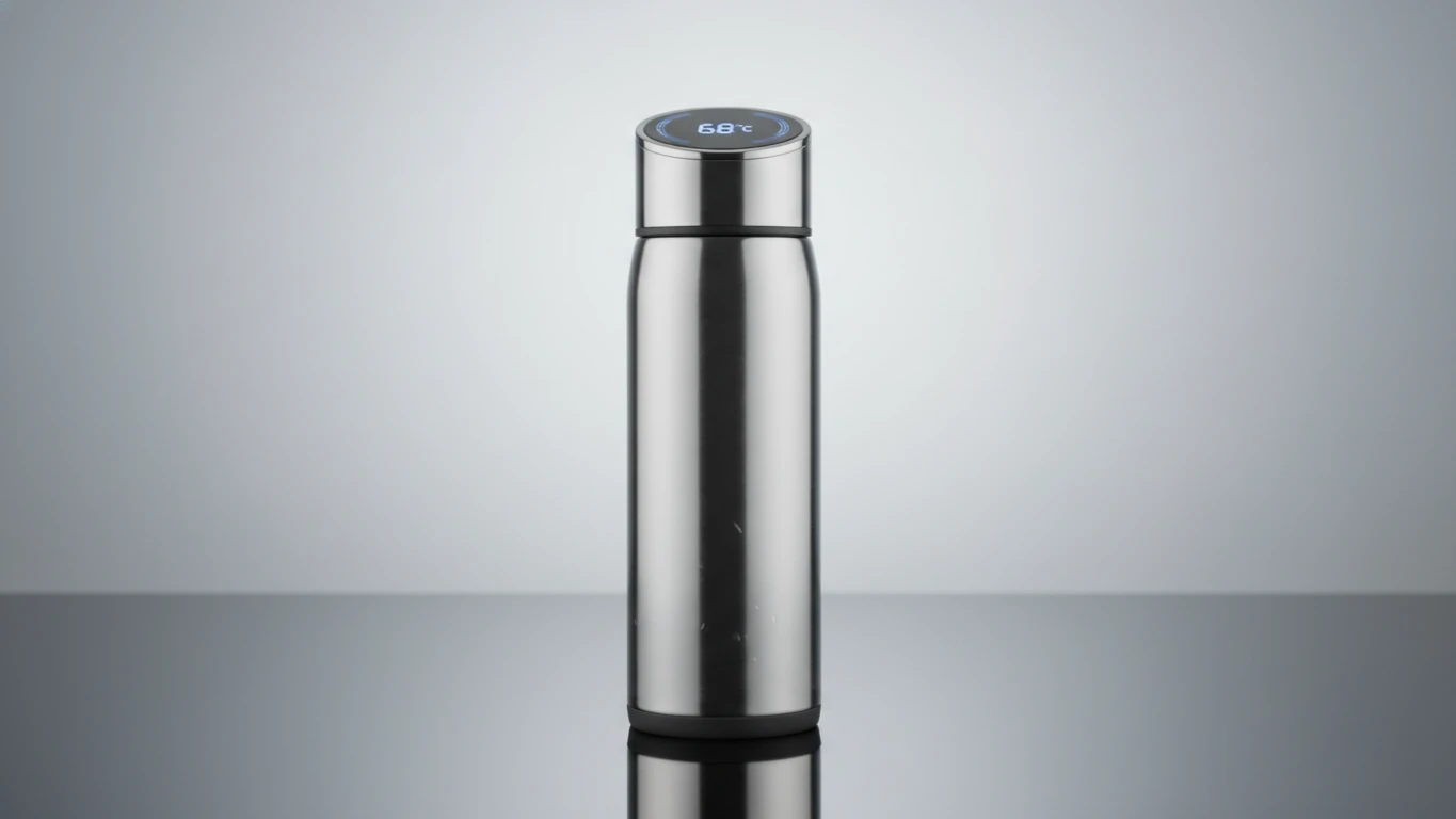 Garrafa Térmica em Aço Inox com Display de Temperatura
