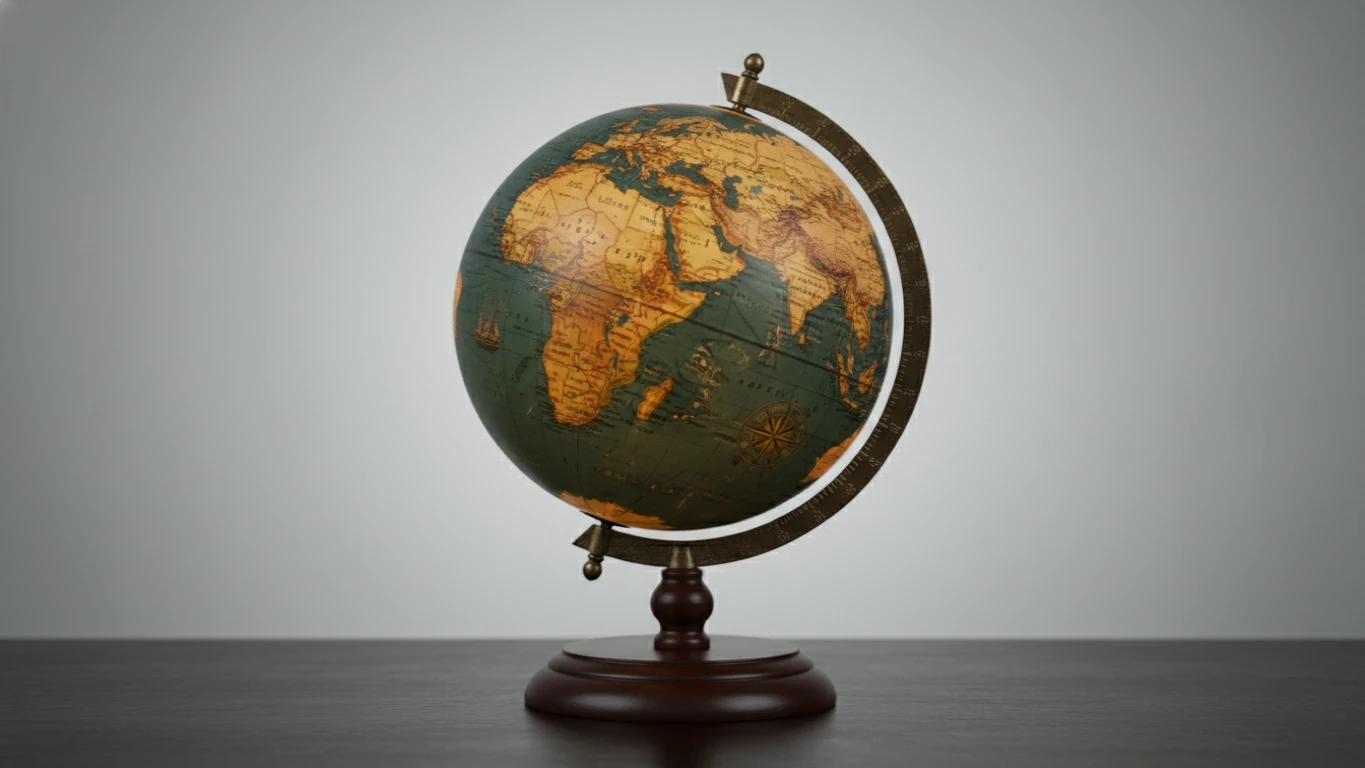 Globo Terrestre Iluminado Estilo Antigo
