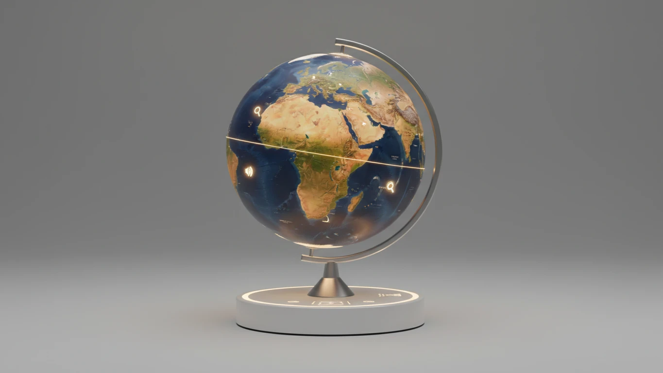 Globo Terrestre Iluminado Interativo