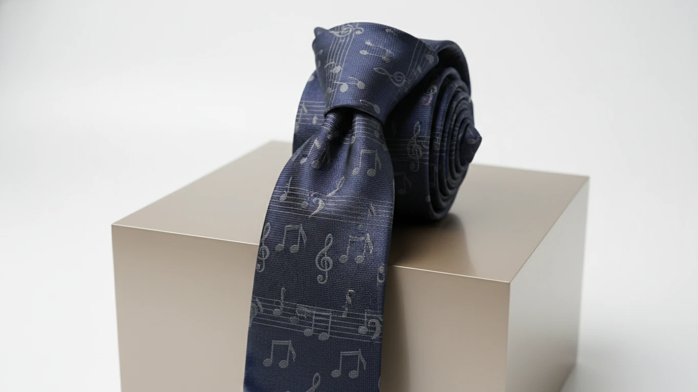 Gravata com Estampa Musical Fina